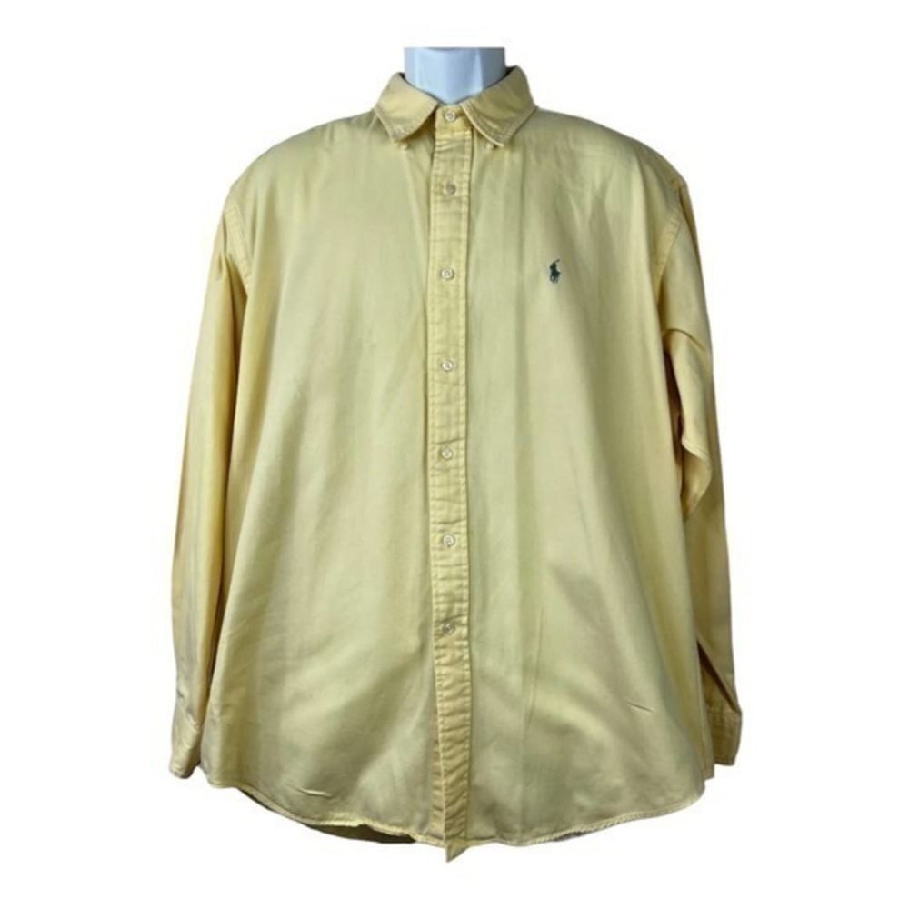 Ralph Lauren Men Casual Shirt Buttons Down Yellow Size L